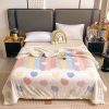 Patura Cocolino Premium cu Blanita, Pufoasa, Model Inimioare, Multicolor, 200 x 230, Cod J488