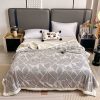 Patura Cocolino Premium cu Blanita, Pufoasa, Model Liniute, Gri, 200 x 230, Cod J485