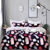 Lenjerie de Pat 2 Persoane Bumbac Satinat, 4 Piese, Model Modern, Multicolor, Cod A50-598