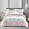 Lenjerie de Pat 2 Persoane Bumbac Satinat, 4 Piese, Model Modern, Multicolor, Cod A50-618
